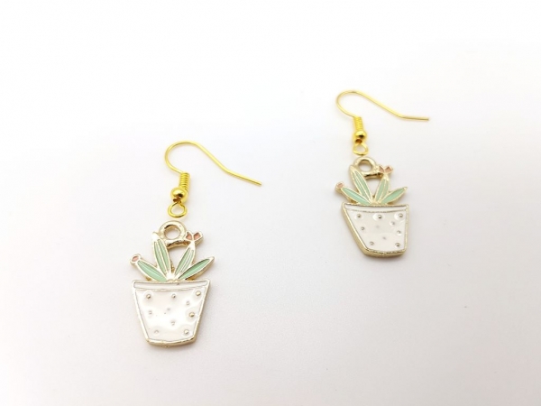 Kakteen im Topf Ohrringe